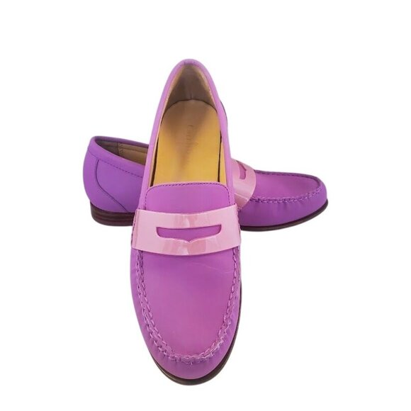 Cole Haan Aster Purple Monroe Leather Lavender Penny Loafers Size 8B - Picture 1 of 9